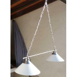 Te Koop: dubbele glazen hanglamp