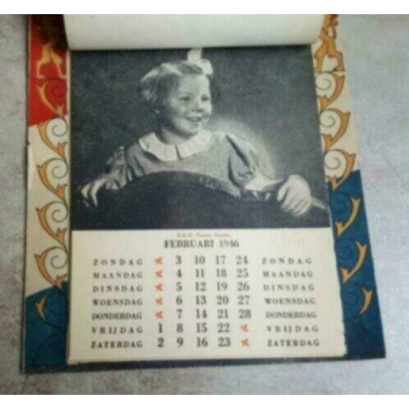 237. Nederlands Nationaal kalender 1946 koningin koninklijk