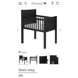 Wieg/ wiegje met matras, molton en lakens