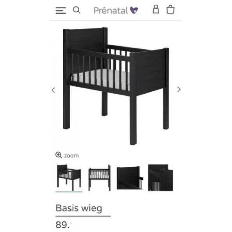 Wieg/ wiegje met matras, molton en lakens