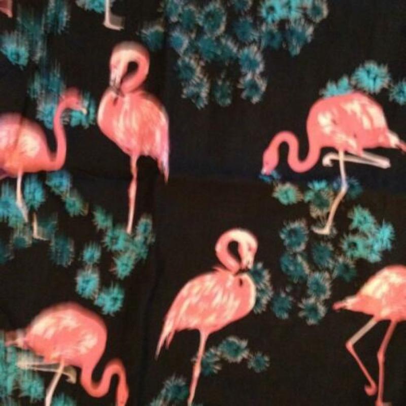Nieuw top d.blauw met flamingo's mt 42 (b.36)
