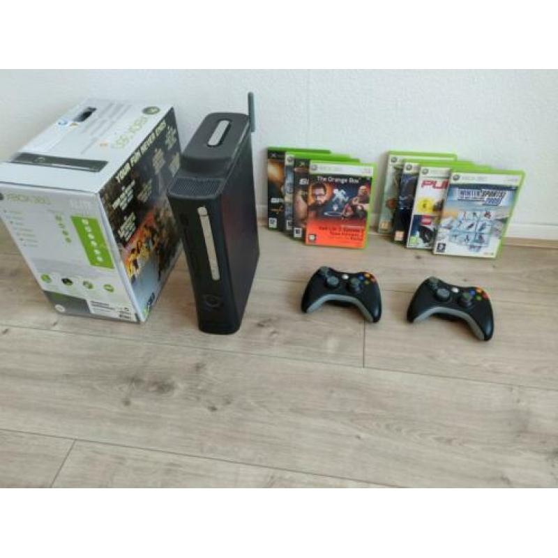 Te koop: xbox 360 elite 120gb + accesoires ( originele verpa