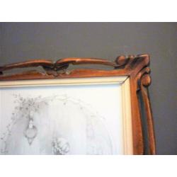 Opruiming Prent in antieke houten lijst / R330