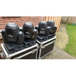 4x Showtec Phantom 250 Spot movinghead