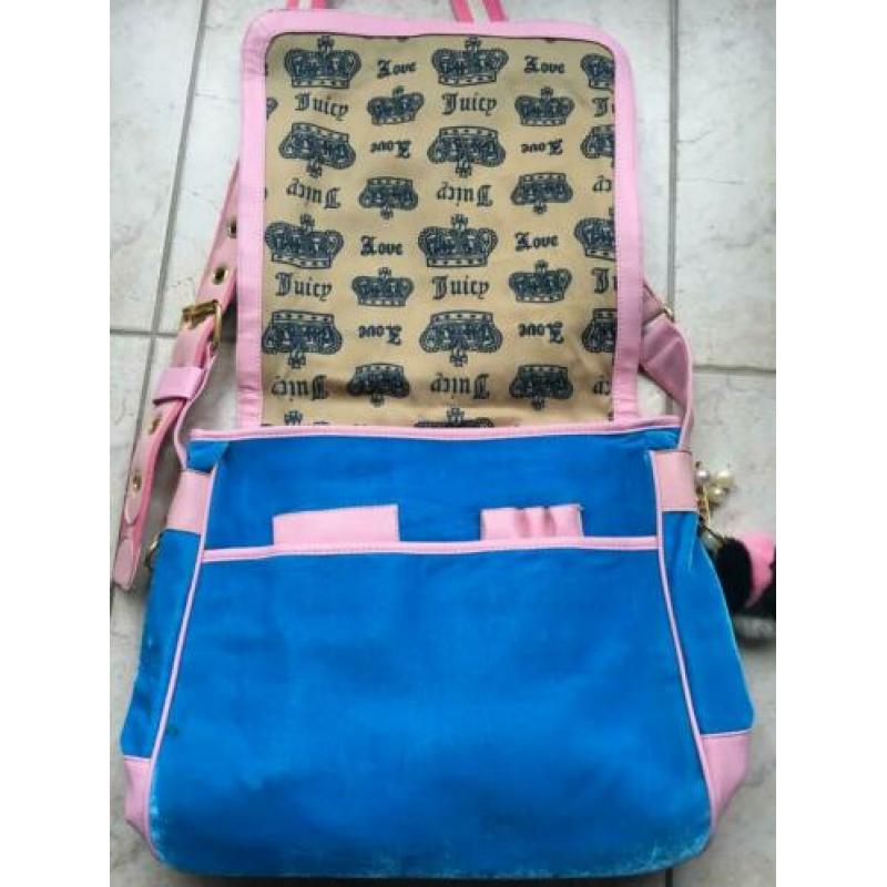Leuke blauw/roze Juicy Couture tas