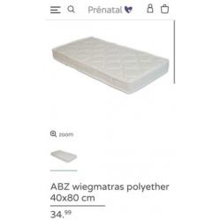 Wieg/ wiegje met matras, molton en lakens