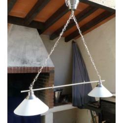 Te Koop: dubbele glazen hanglamp