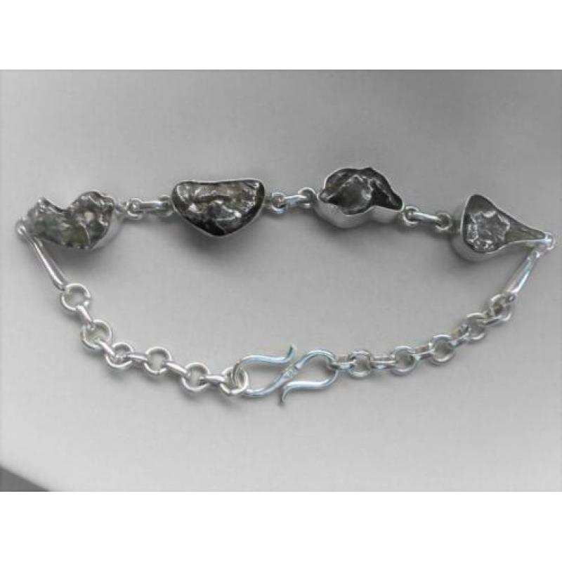 Bijzondere armband *Meteoriet & 925 zilver* UNIEK!
