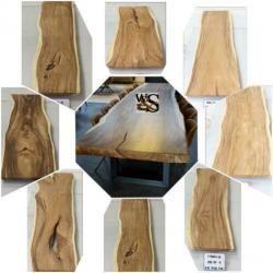 Bartafel BOOMSTAMTAFEL met stalen U of X poot / barkrukken..