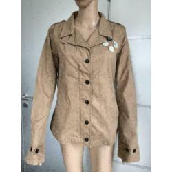 C198 Maison Scotch: beige jasje jas blouse Maat 3=40=M