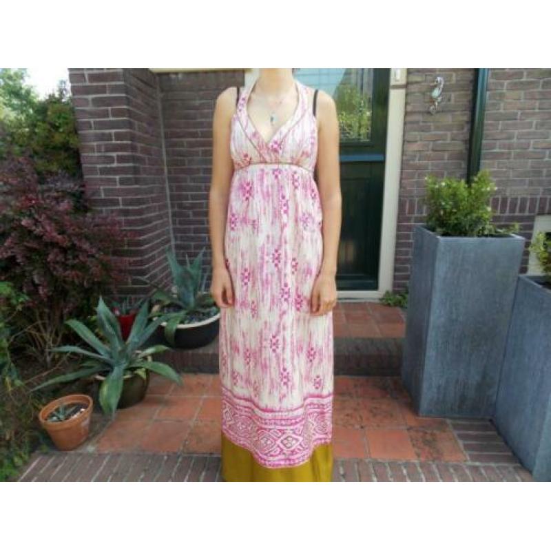 Ann Taylor Loft 100% silk, maxi jurk nieuwst. maat M/40