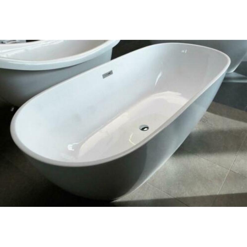 vrijstaand ligbad 180x80x58, wit, compleet