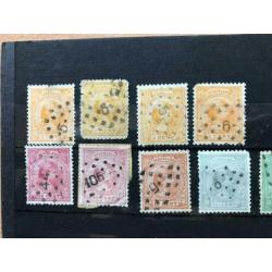 NVPH 33 - 34 - 36 - 37 ... - Puntstempels 5 - 6 - 54 - 105