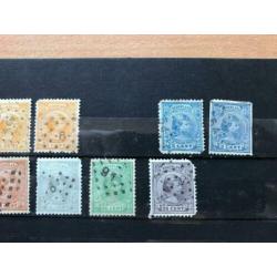 NVPH 33 - 34 - 36 - 37 ... - Puntstempels 5 - 6 - 54 - 105