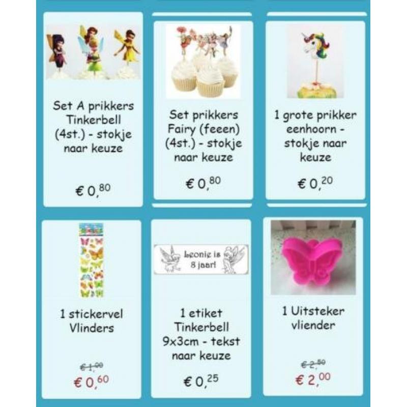 . TINKERBELL figuren poppetjes speelset stickers en meer