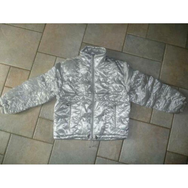 Zilvergrijs skipak / ski jas met skibroek maat 40