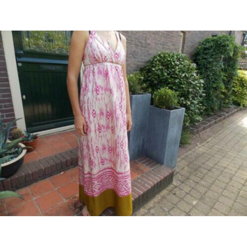 Ann Taylor Loft 100% silk, maxi jurk nieuwst. maat M/40