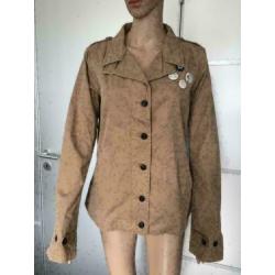 C198 Maison Scotch: beige jasje jas blouse Maat 3=40=M