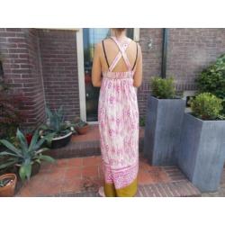 Ann Taylor Loft 100% silk, maxi jurk nieuwst. maat M/40