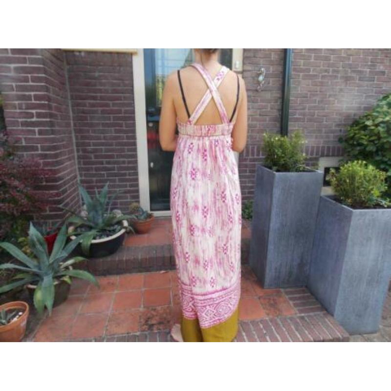 Ann Taylor Loft 100% silk, maxi jurk nieuwst. maat M/40