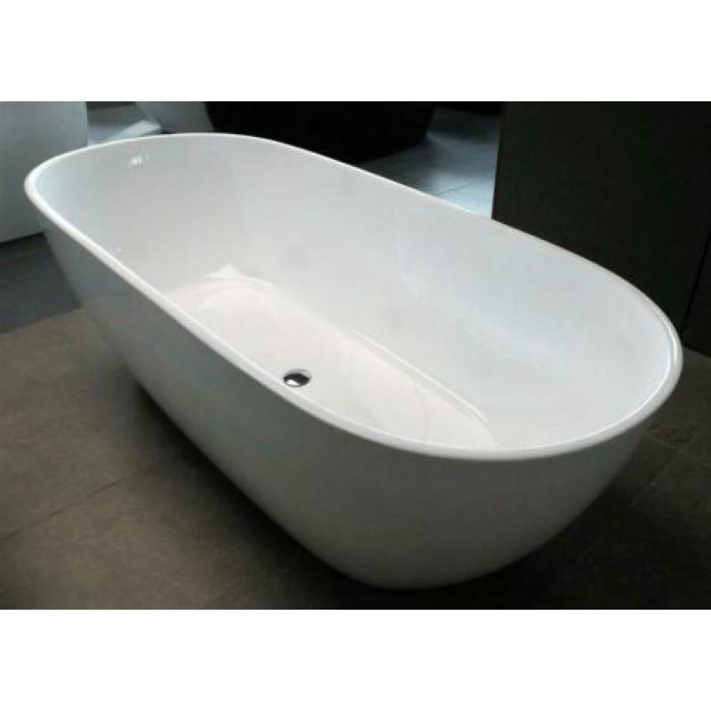 vrijstaand ligbad 180x80x58, wit, compleet
