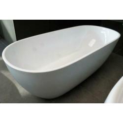vrijstaand ligbad 180x80x58, wit, compleet