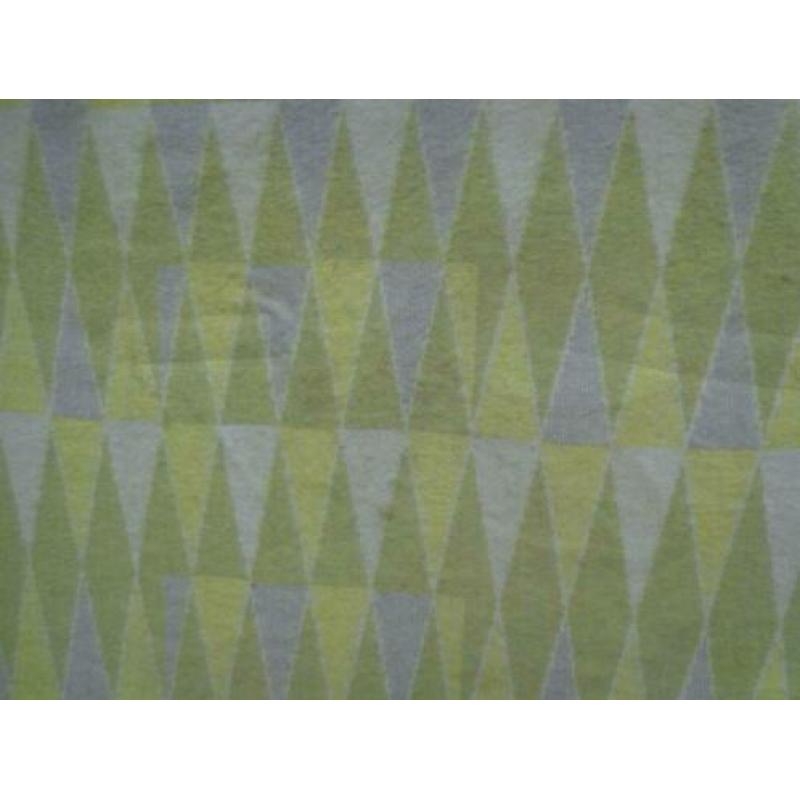 Vintage wollen deken/sprei/plaid,geel/crème ,140cm/170cm