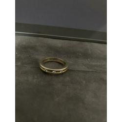 Wit/geel gouden ring met briljanten