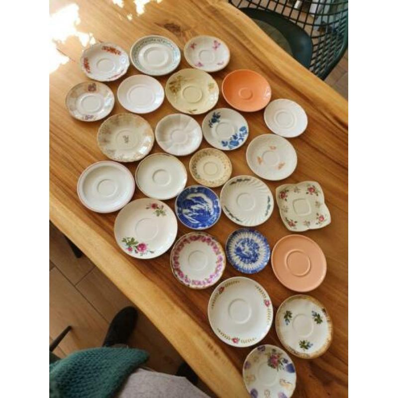 25 vintage gebaksbordjes