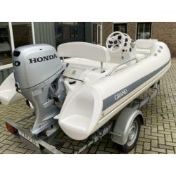 Grand Golden Line Tender 380 RIB 2017 50 pk Honda en trailer