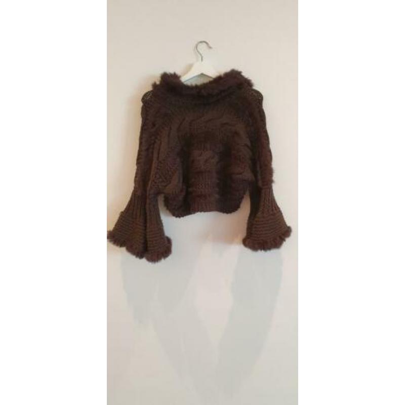 Bruin bond bolero vestje