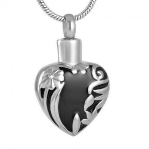 As hanger, As urn, As sieraad een Hart met zilver en zwart