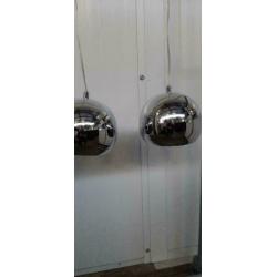 MPH 4010-10 Vintage retro hanglamp met 3 verchroomde bollen