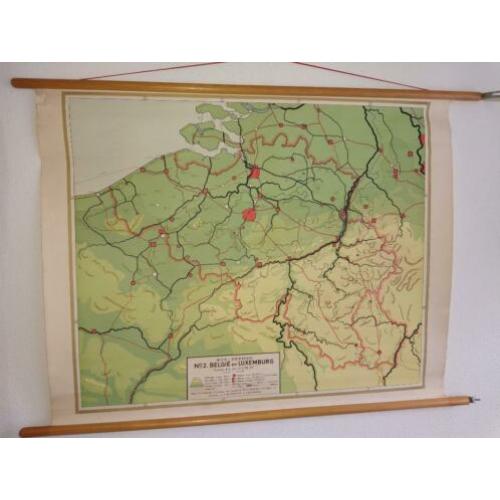 mooie schoolkaart van Belgie en Luxemburg