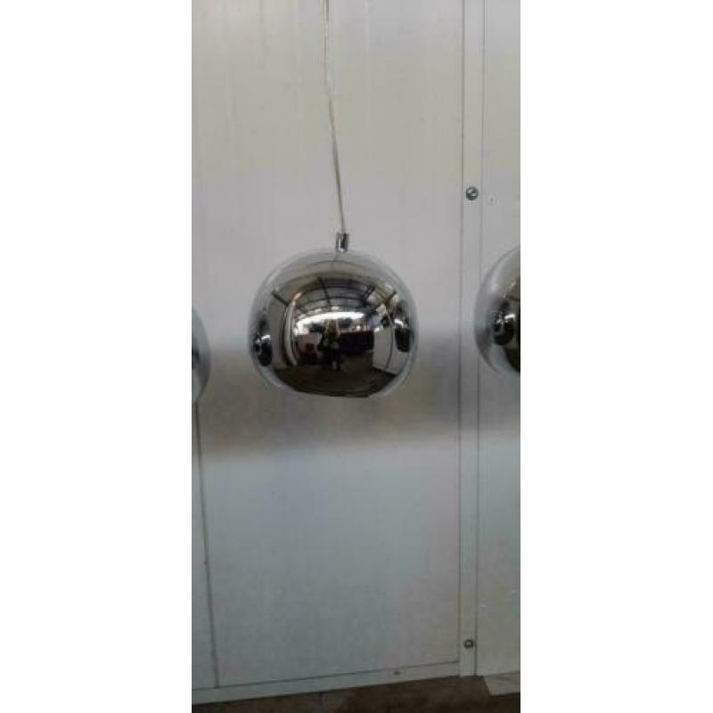 MPH 4010-10 Vintage retro hanglamp met 3 verchroomde bollen