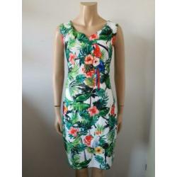 SMASHED LEMON witte kokerjurk met bloemen maat 40