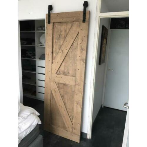 Barndeur loftdeur met rails 209x74x4 cm