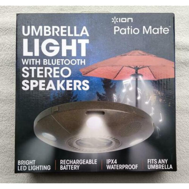 Bluetooth stereo speaker & ledlamp - parasol verlichting ION