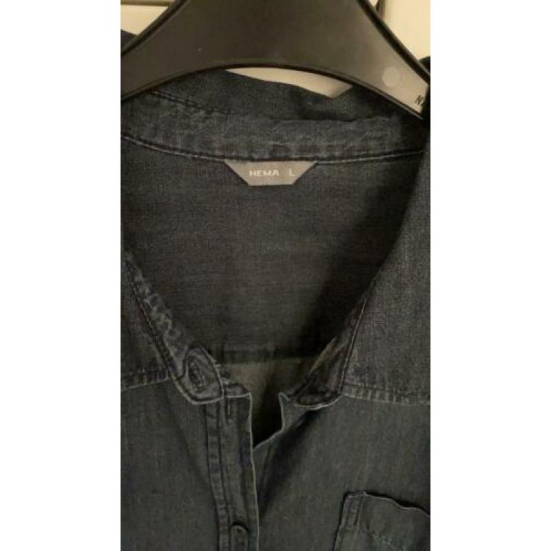 Hema spijker jeans jurk L met zakken