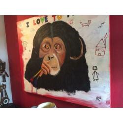 Schilderij '' I LOVE TO PAINT '' Te Koop
