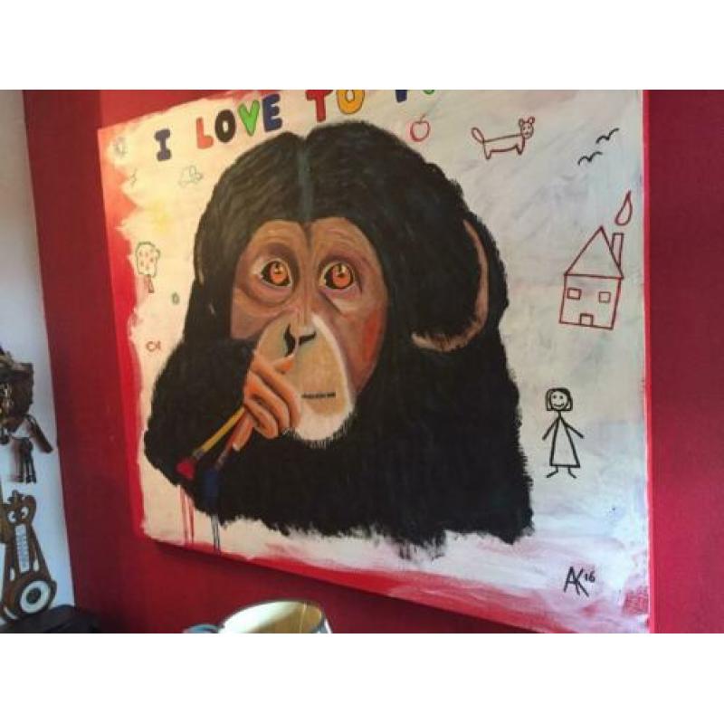 Schilderij '' I LOVE TO PAINT '' Te Koop