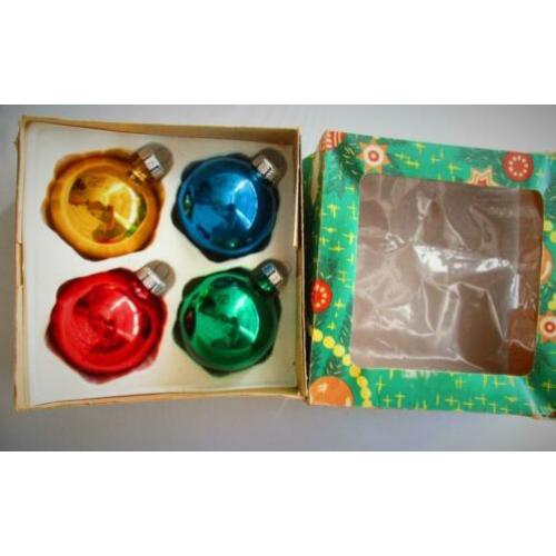 Kerst Jaren 60~Klassieke Glazen Kerstballen Originele Doos