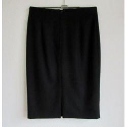 Zwarte wol/angora-mix design rok van Louis Féraud - mt 36