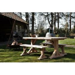 Buitentafel, Tuintafel massief Douglas complete tuinset