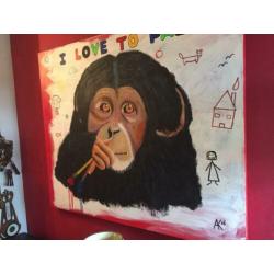 Schilderij '' I LOVE TO PAINT '' Te Koop