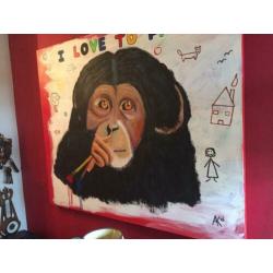 Schilderij '' I LOVE TO PAINT '' Te Koop