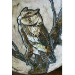 Vintage schaal, 33 cm, uil