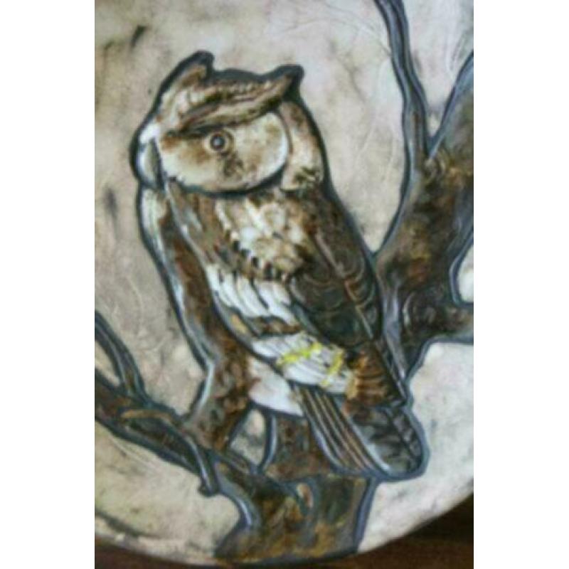 Vintage schaal, 33 cm, uil