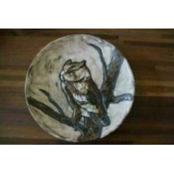Vintage schaal, 33 cm, uil
