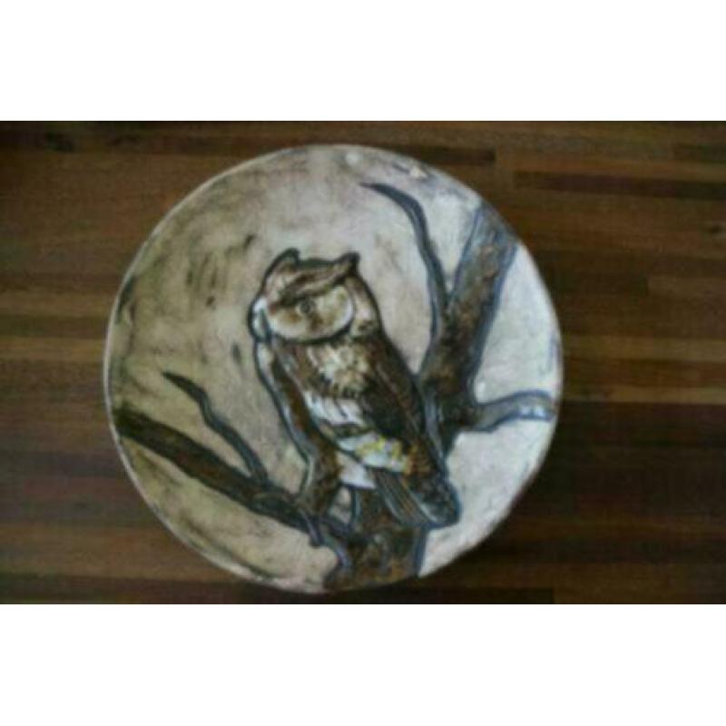 Vintage schaal, 33 cm, uil
